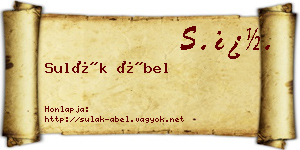 Sulák Ábel névjegykártya